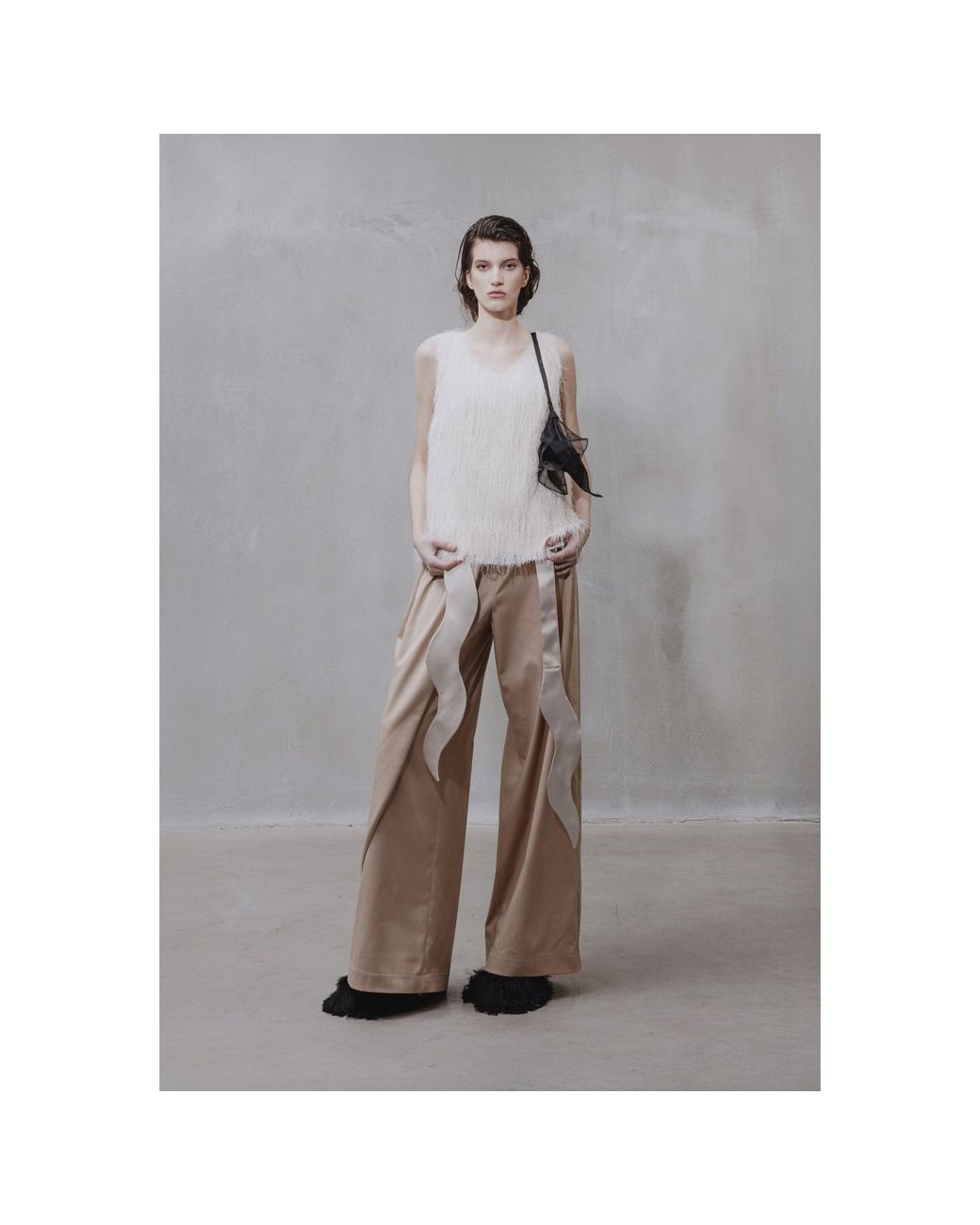 Julia Allert Natural Fringe Sleeveless Top