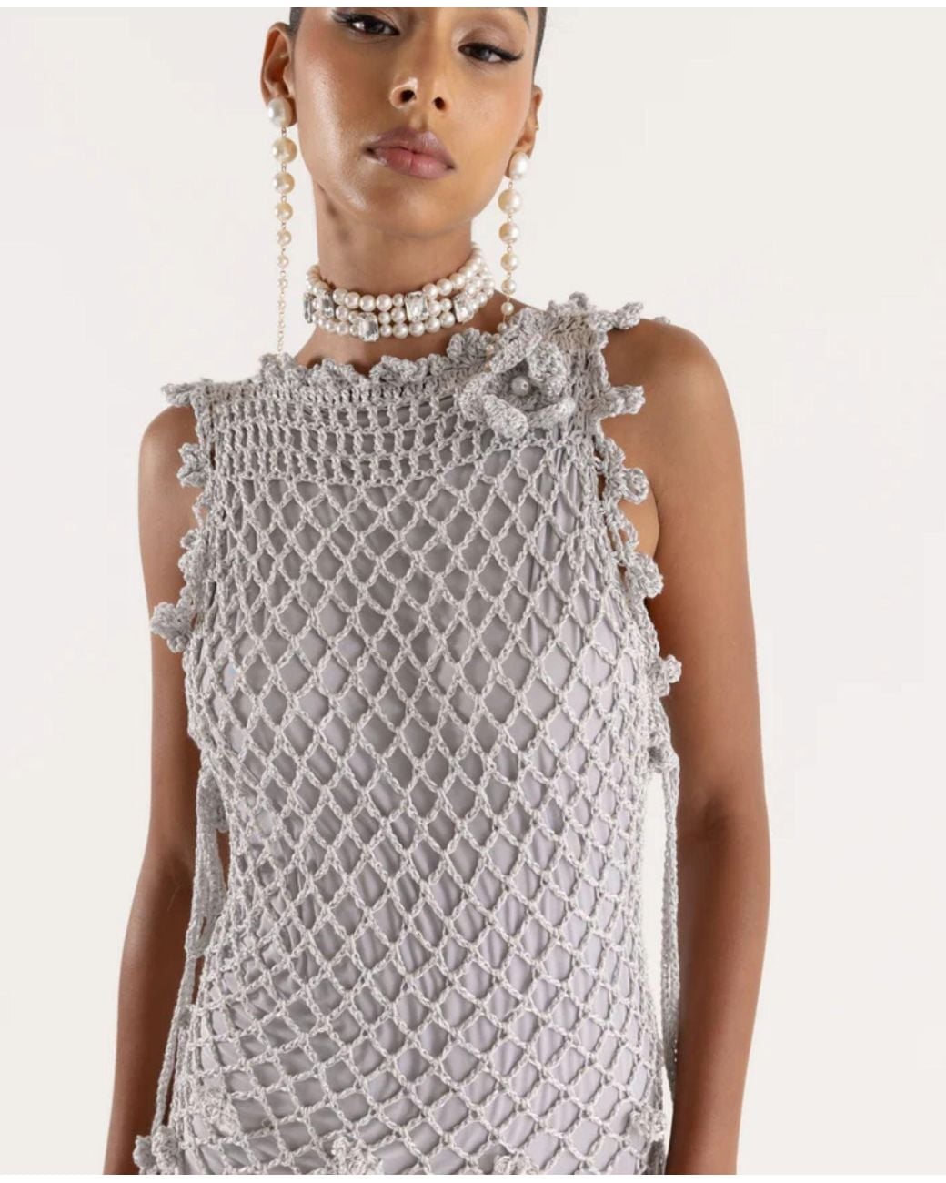 Andreeva Gray Sofia Handmade Crochet Dress