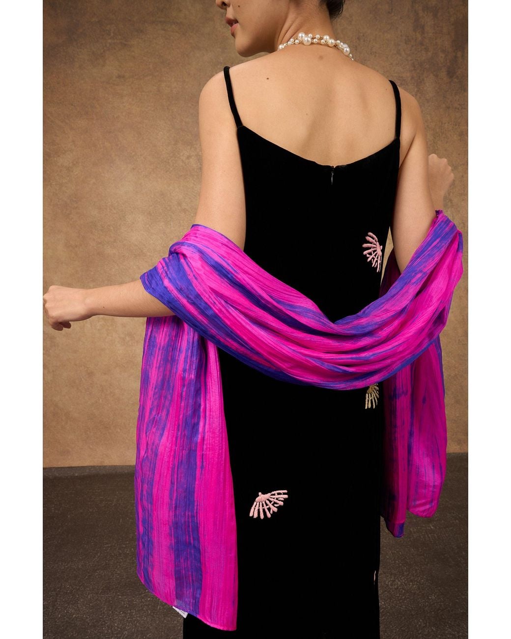 SILK & BEARS Purple Fuchsia Brushstroke Scarf