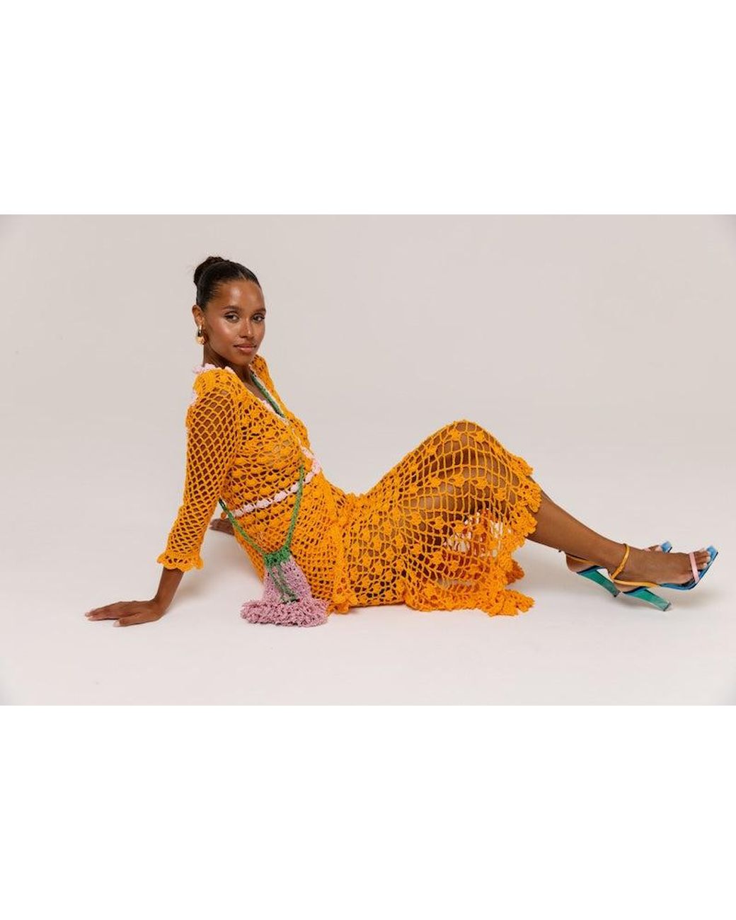 Andreeva Orange California Poppy Handmade Crochet Shirt