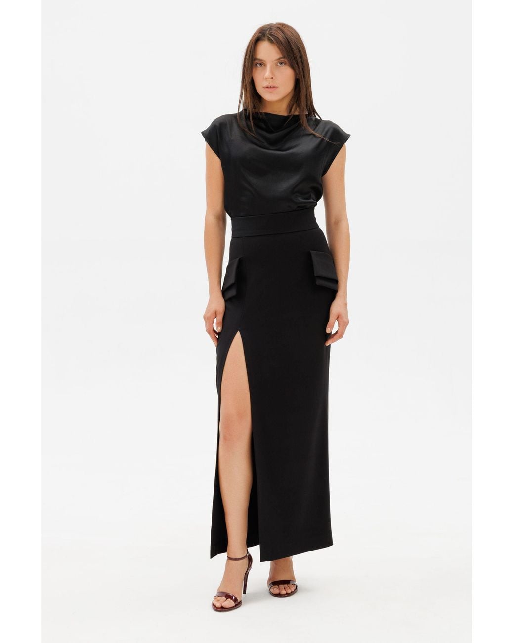 DAR ANN STUDIO Black Executive Maxi Skirt