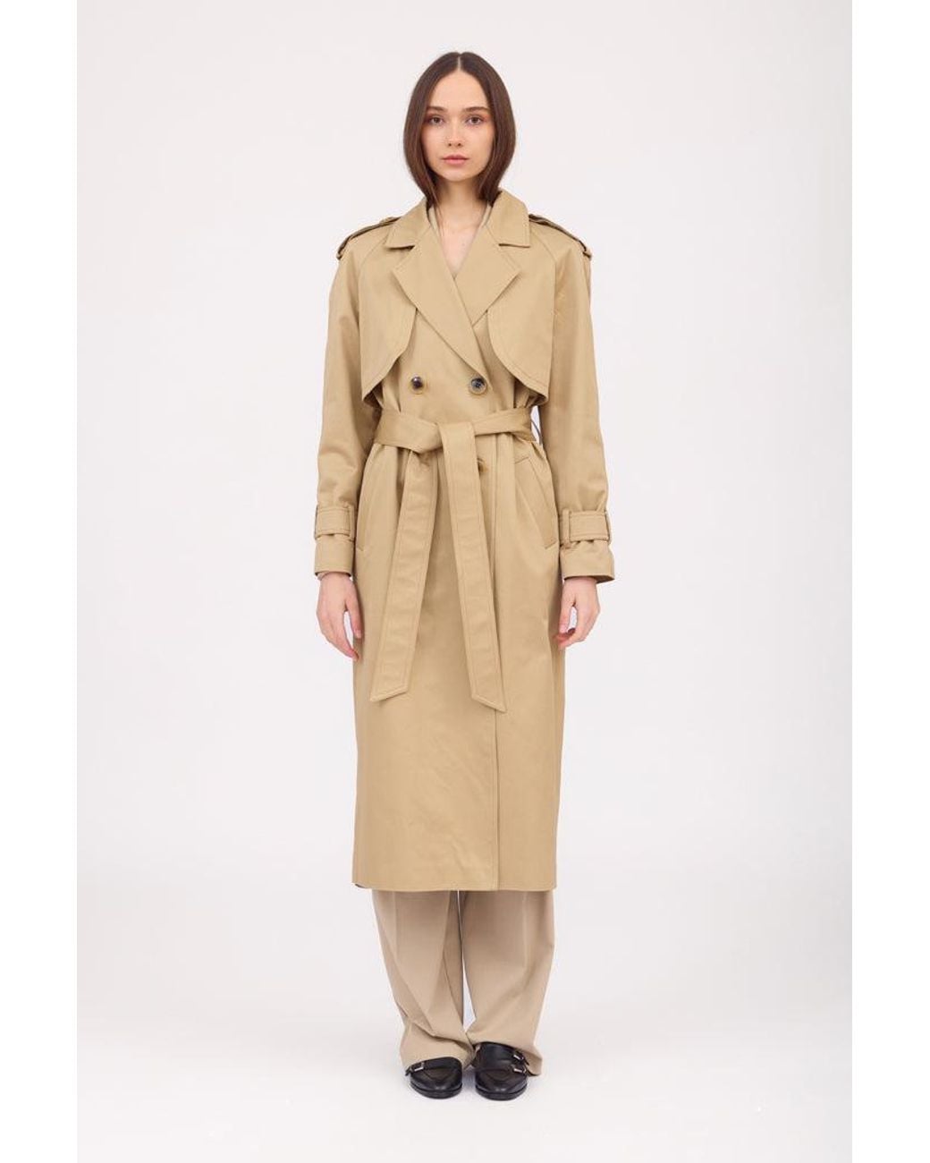 SOTROPA Natural Camel Trench Coat