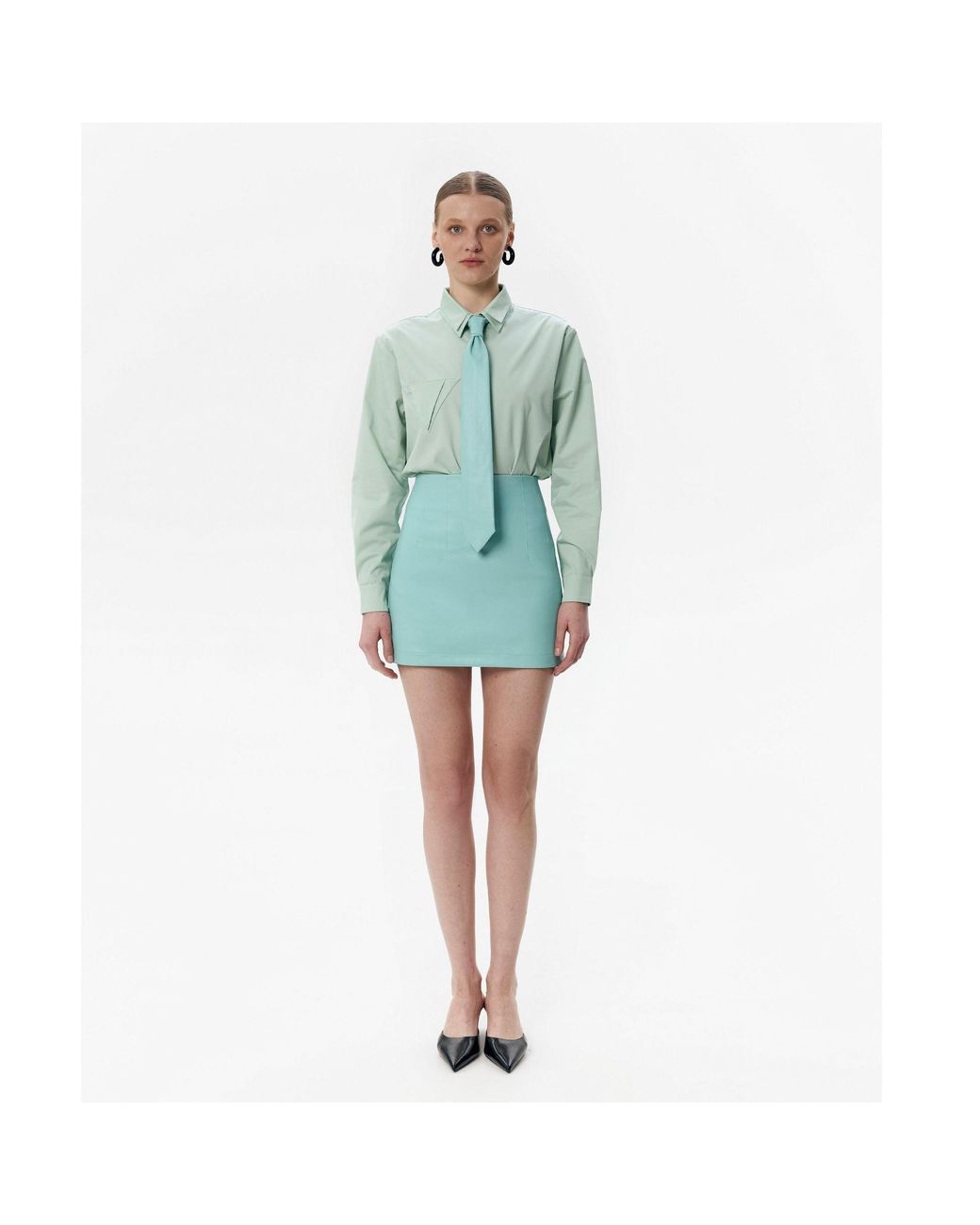 DAR ANN STUDIO Blue Mint Brief Skirt