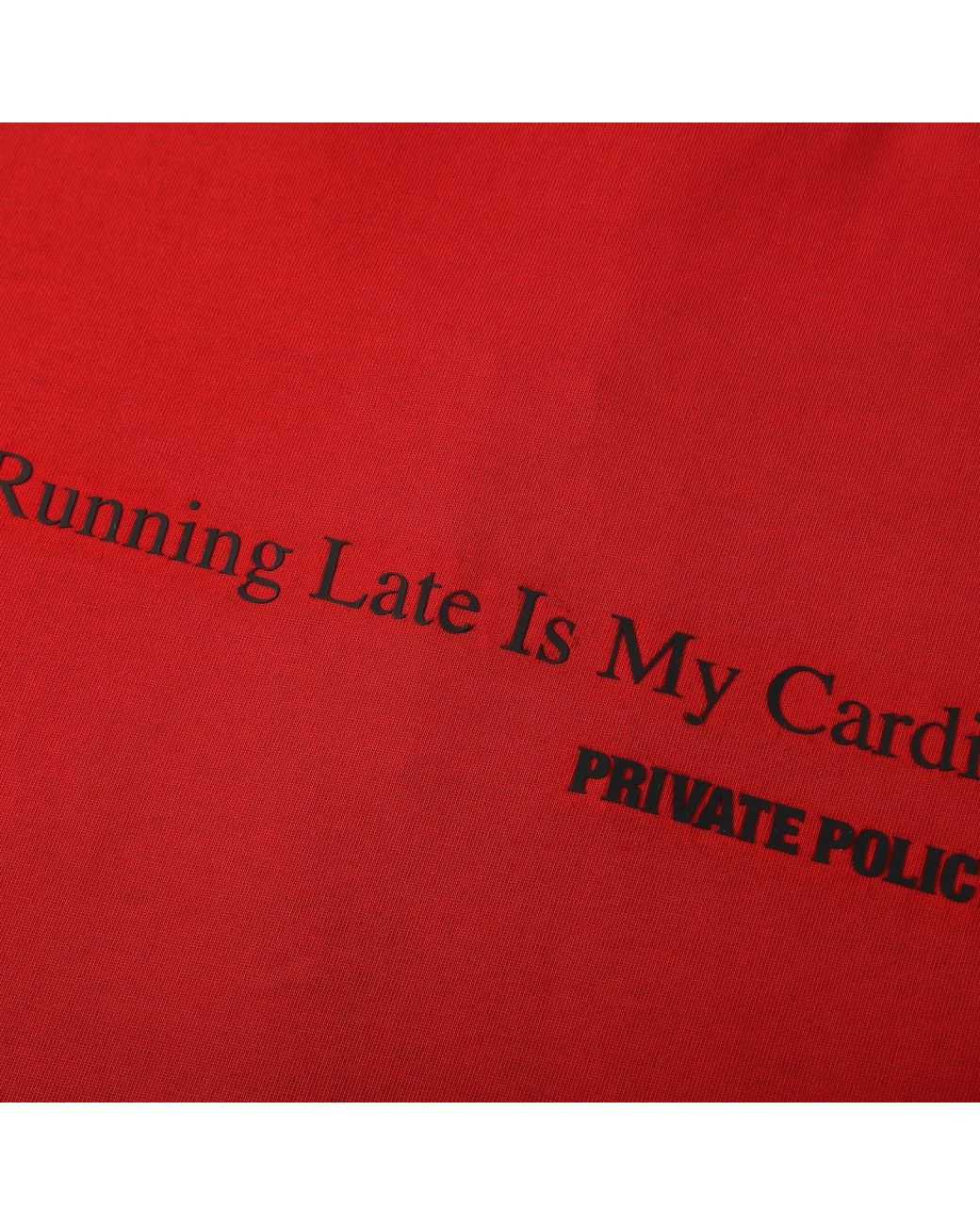 PRIVATE POLICY Red Graphic Slogan T-Shirt