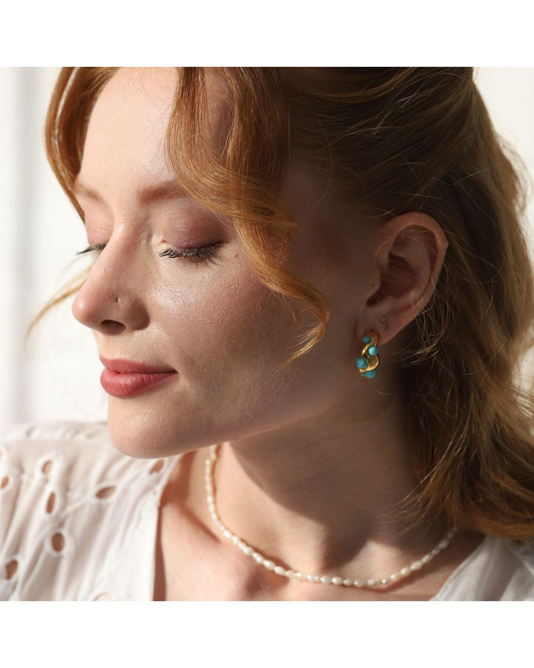 LINYA JEWELLERY Blue Hoop Earring