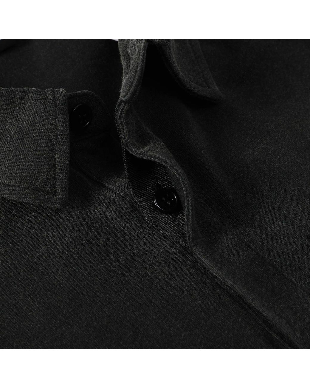 PRIVATE POLICY Black Washed Long Sleeve Polo Shirt