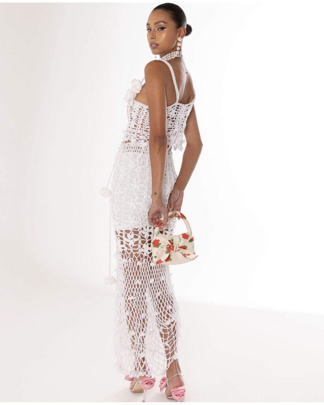 Andreeva White Vanilla Handmade Crochet Skirt