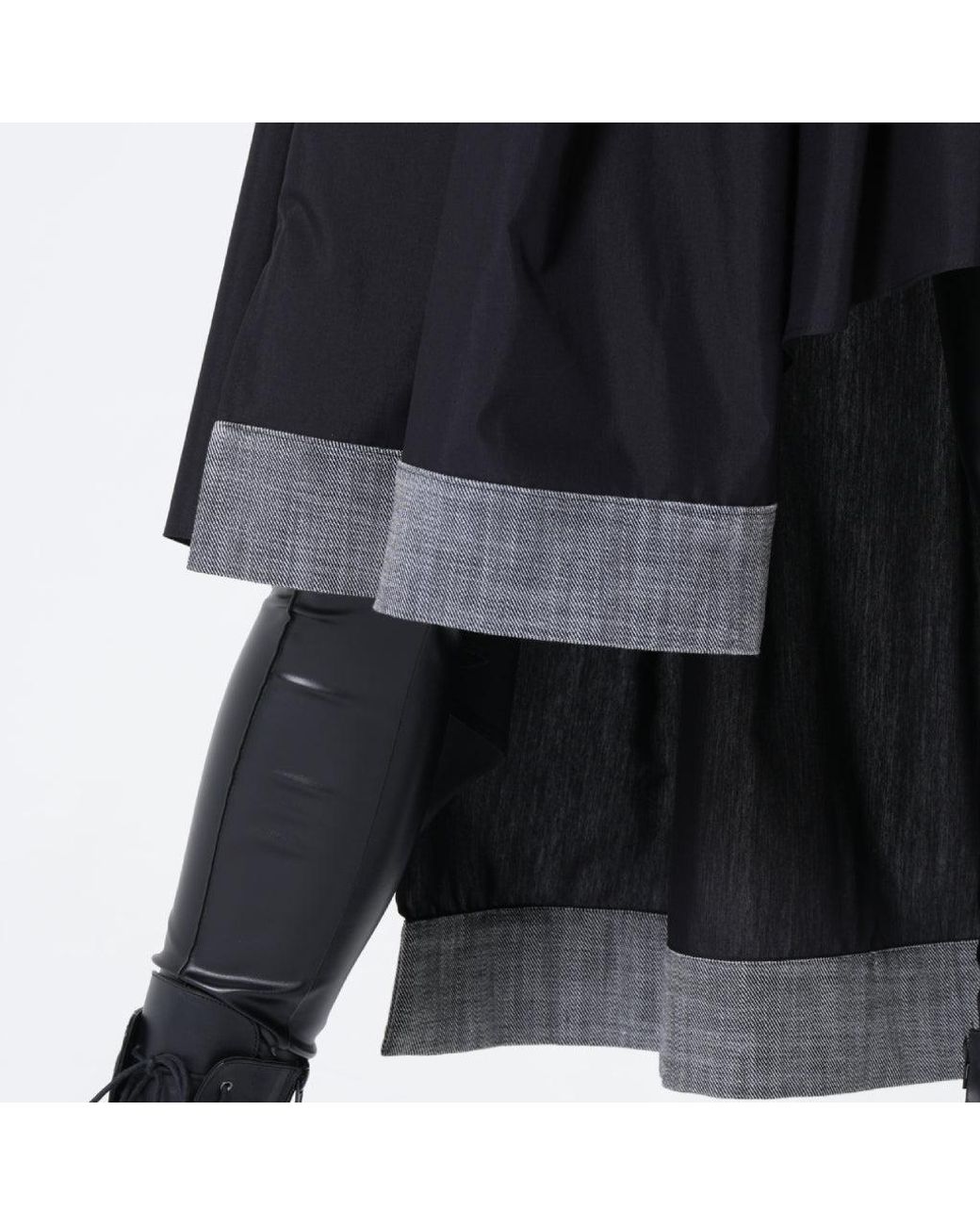 Metamorph Black Two-Toned Asymmetrical Denim Tunic Dress
