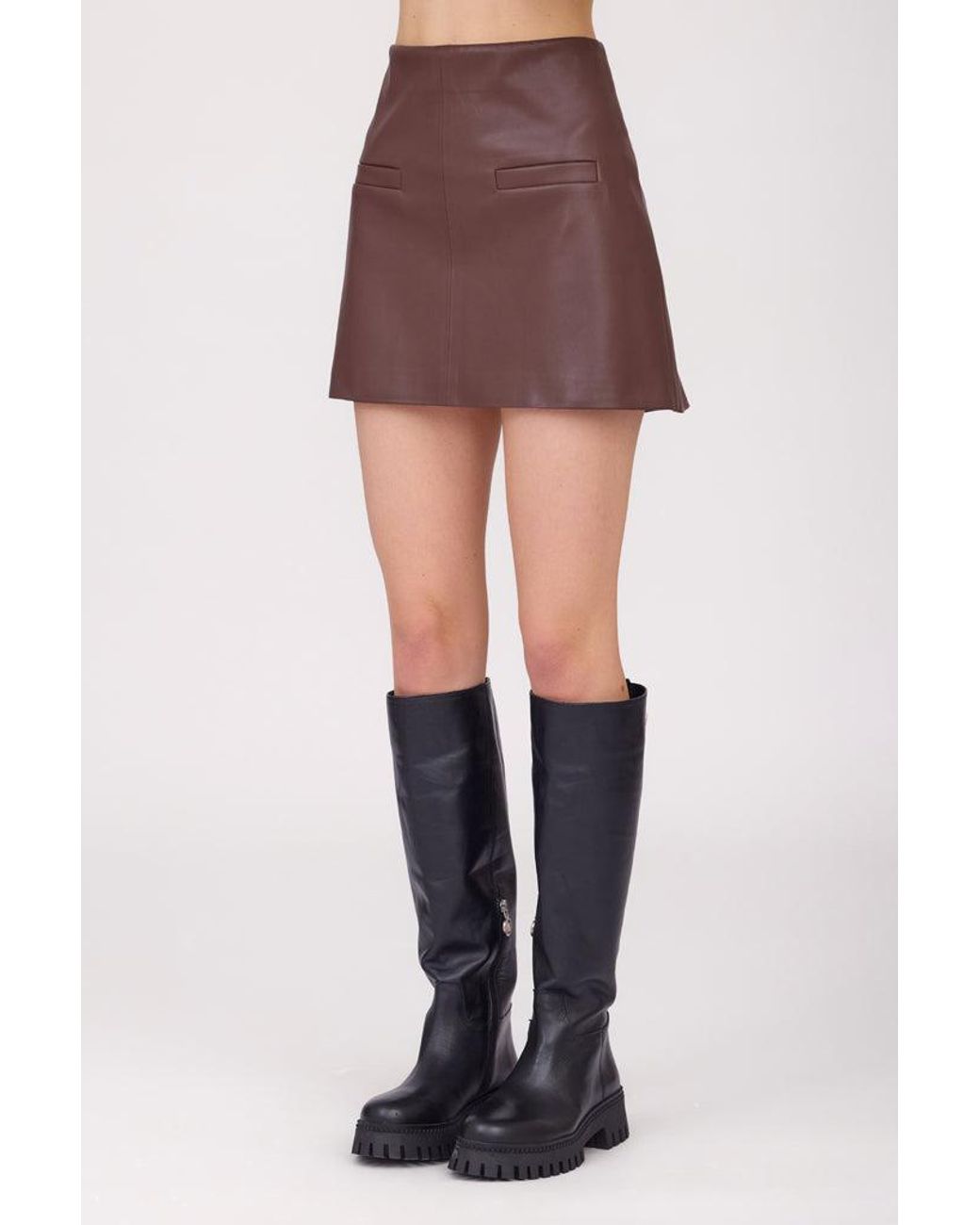 SOTROPA Brown Skirt Eco Leather