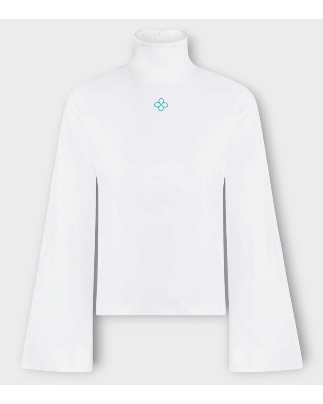 DIVINE HARMONIE White Organic Cotton High Neck Top