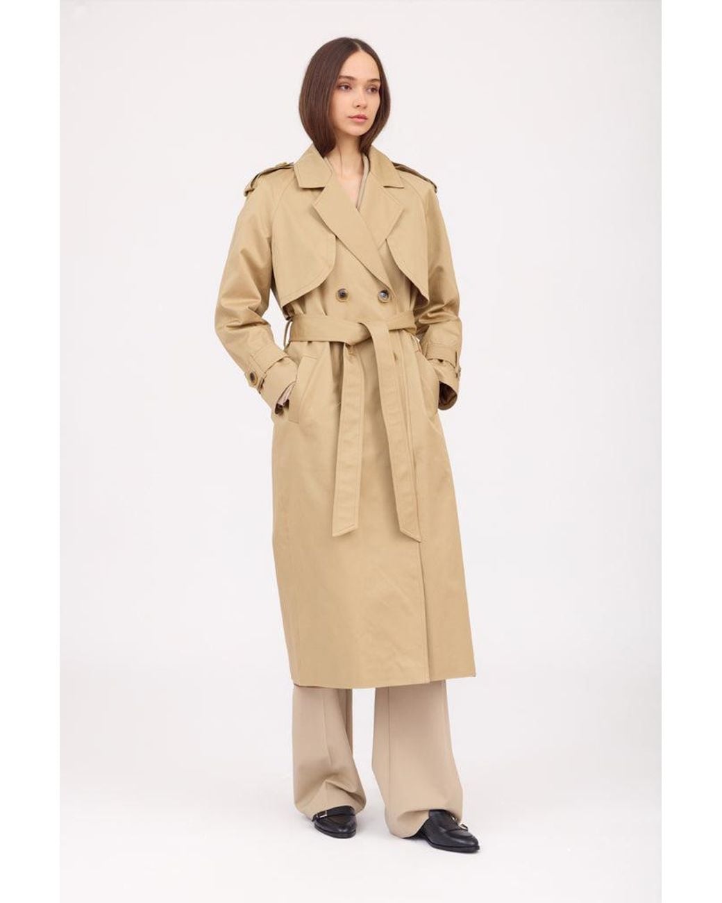 SOTROPA Natural Camel Trench Coat