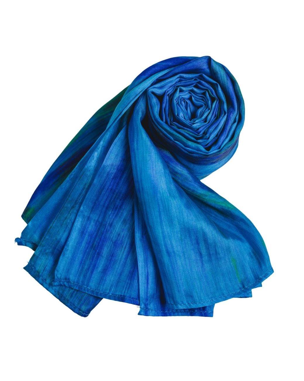 SILK & BEARS Blue Peacock Brushstroke Scarf