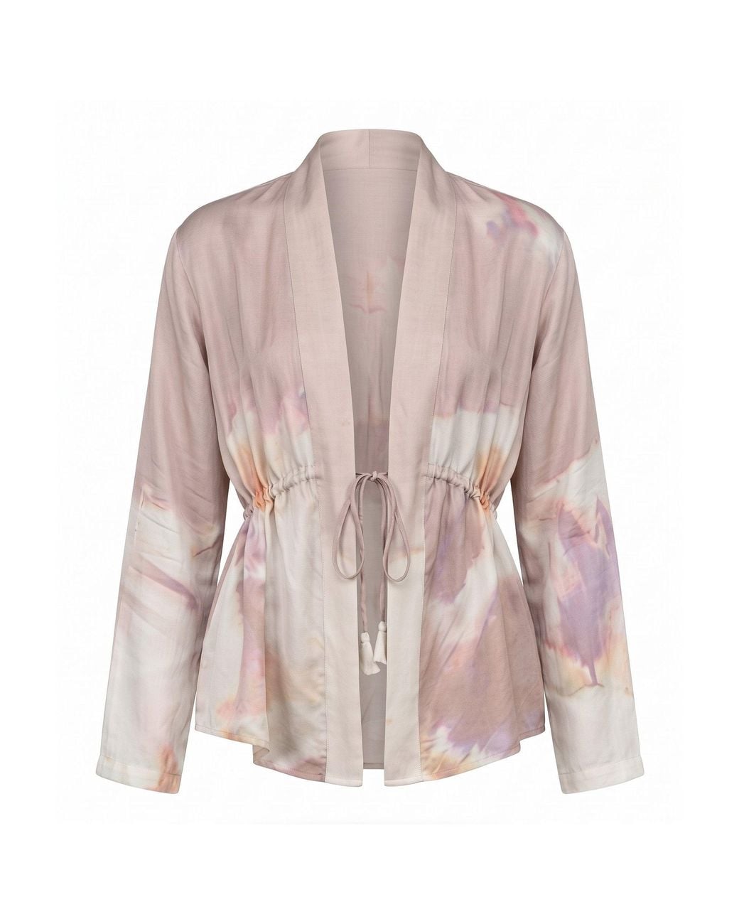 IEVA Pink Dusty Rose Ruched Tie-Front Top