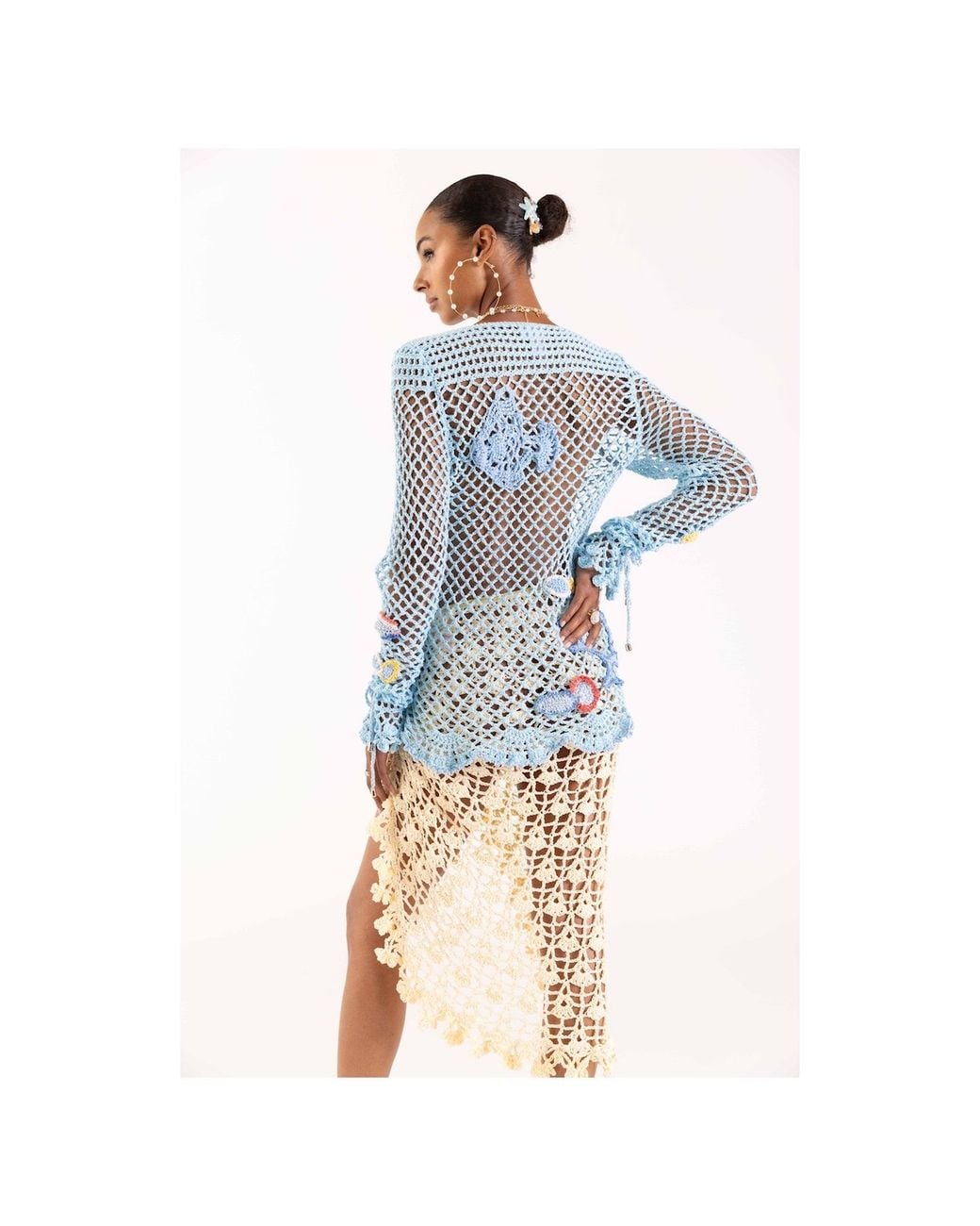 Andreeva Natural Beach Rose Handmade Crochet Cover-Up
