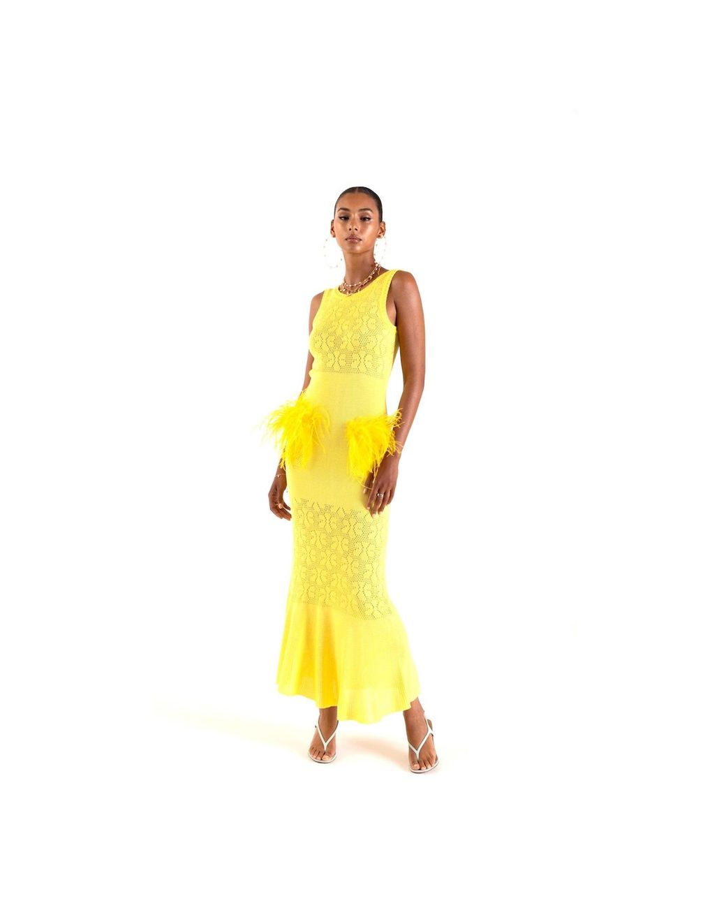 Andreeva Yellow Lemon Knit Dress