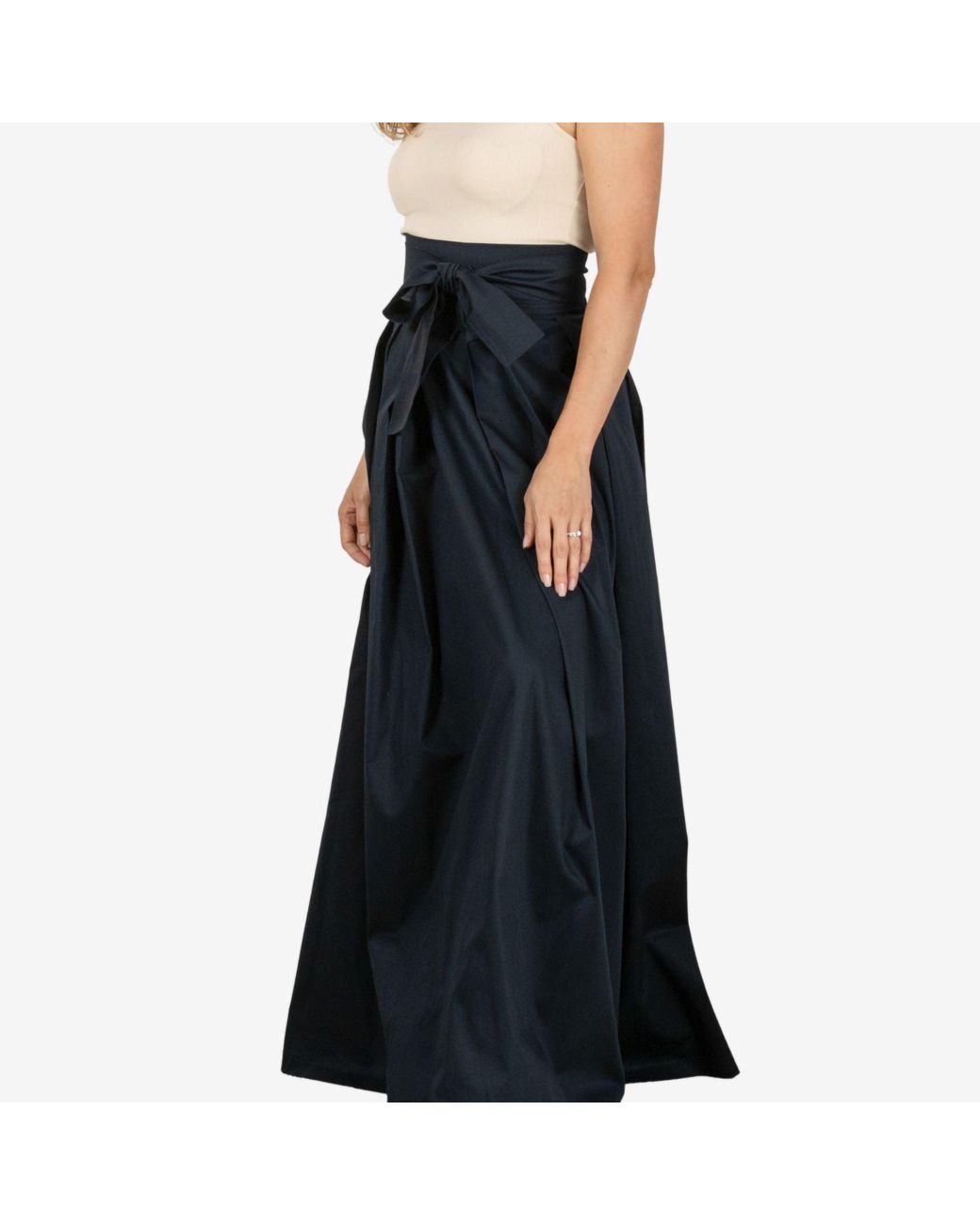 Nikka Place Blue Peony Dark High Waist Cotton Skirt