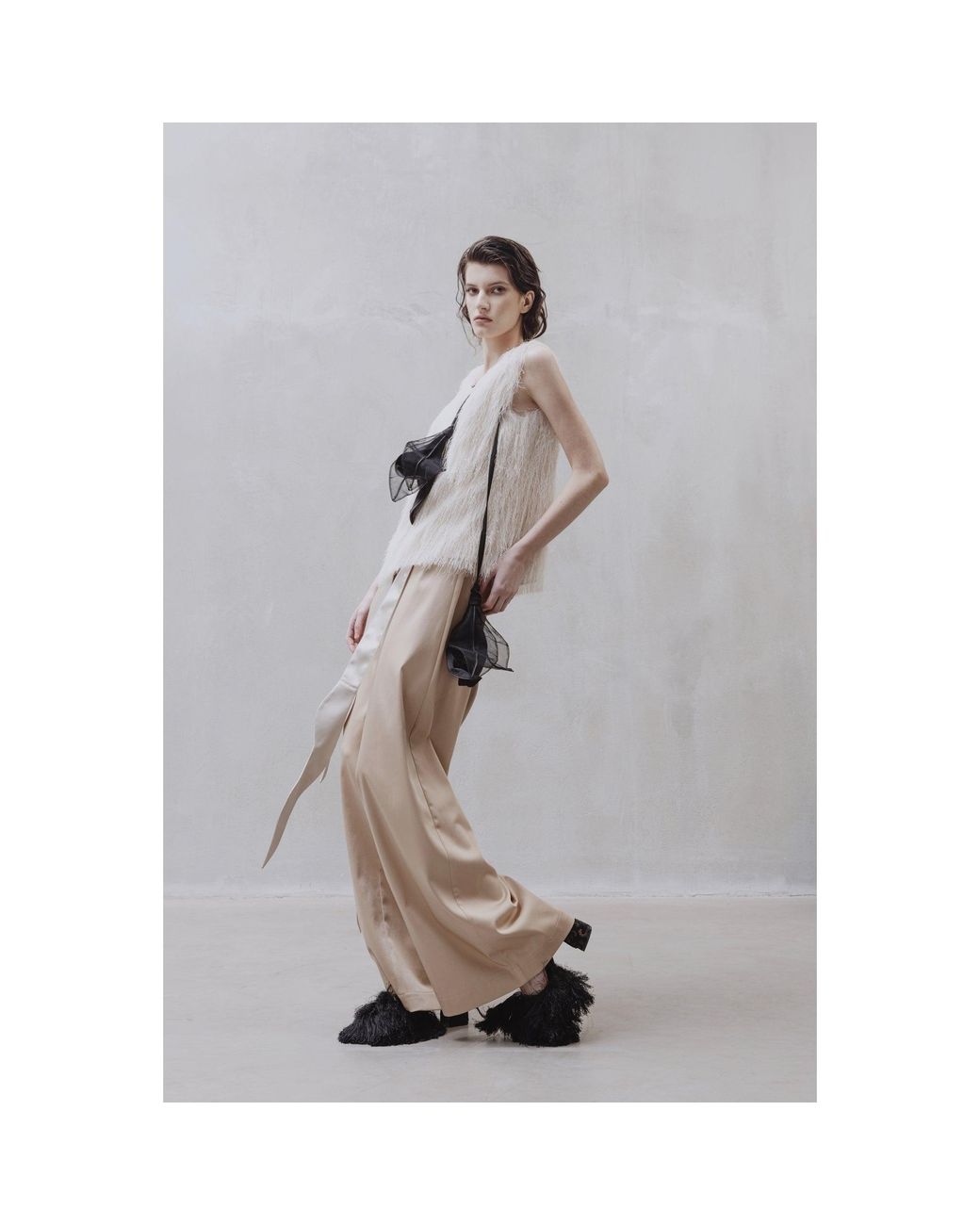 Julia Allert Natural Fringe Sleeveless Top