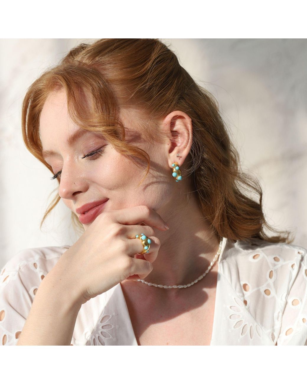 LINYA JEWELLERY Blue Hoop Earring
