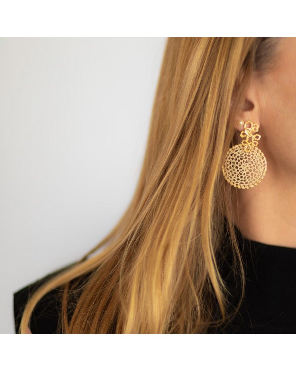 NART Metallic The Buriti Lace Earrings