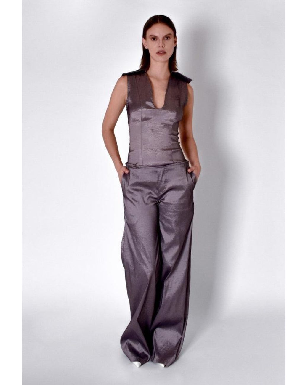 TANIA ORELLANA Purple Basalto Trousers