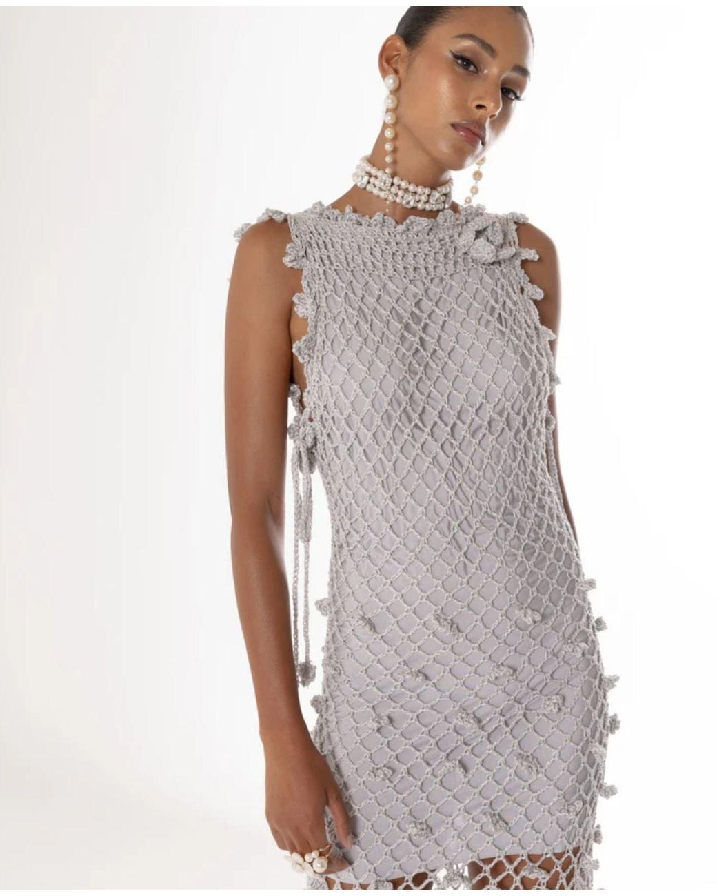Andreeva Gray Sofia Handmade Crochet Dress