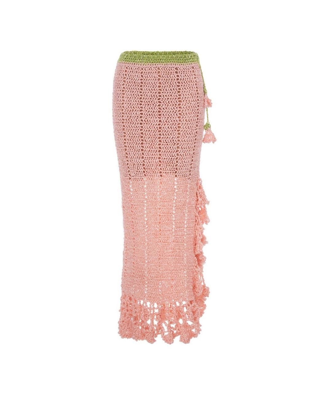 Andreeva Pink Chrysanthemum Handmade Crochet Skirt