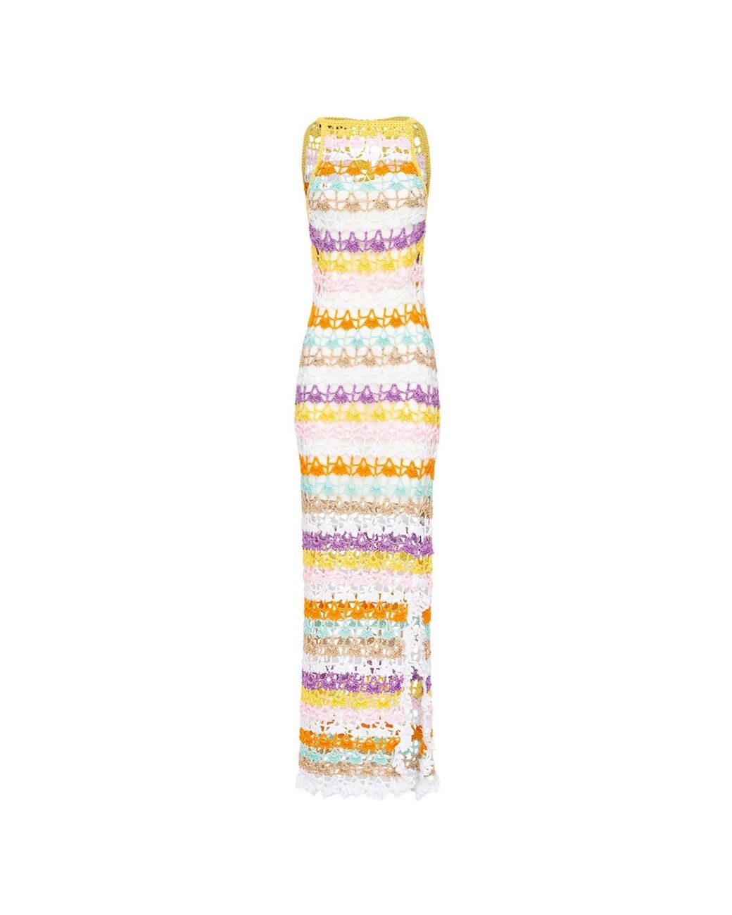 Andreeva Metallic Handmade Maxi Crochet Dress
