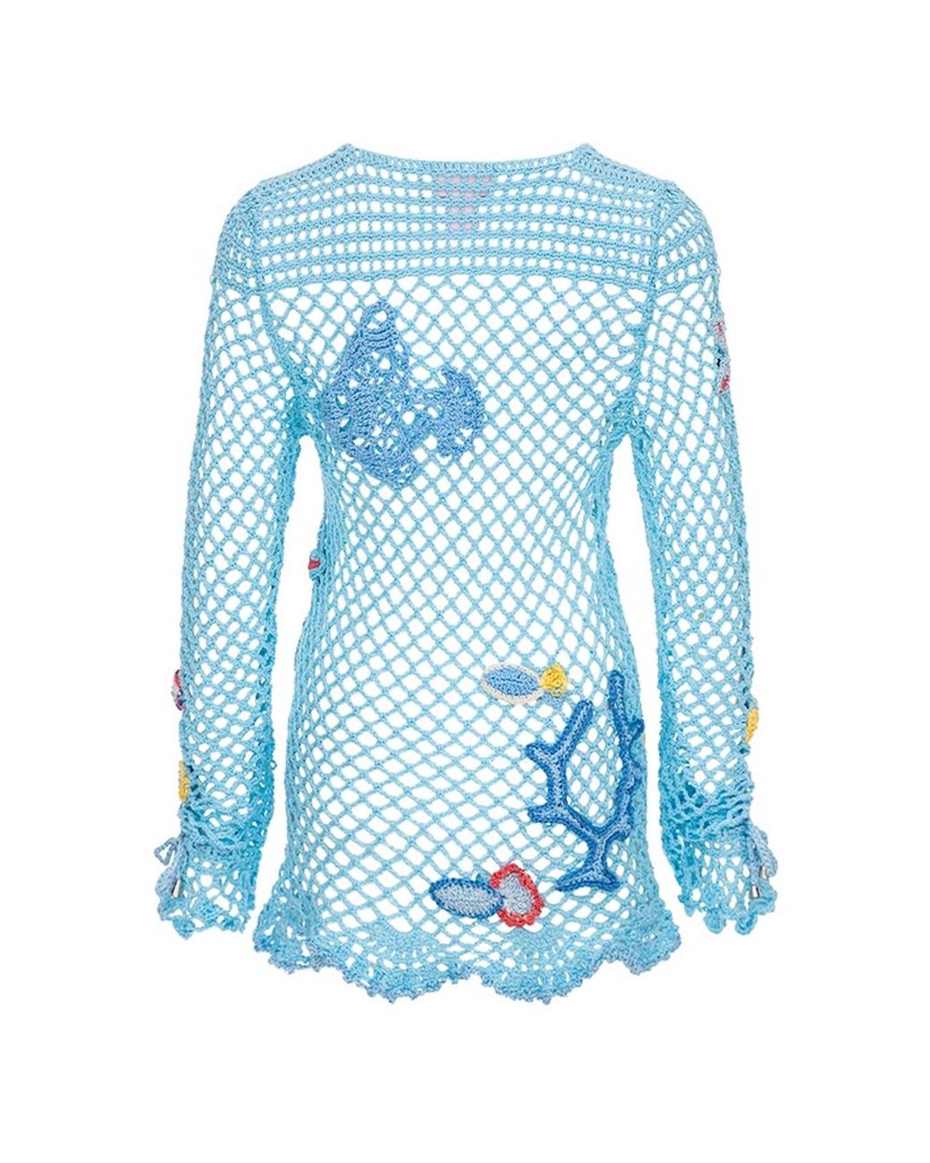 Andreeva Blue Aqua Marine Handmade Crochet Top-Cover Up