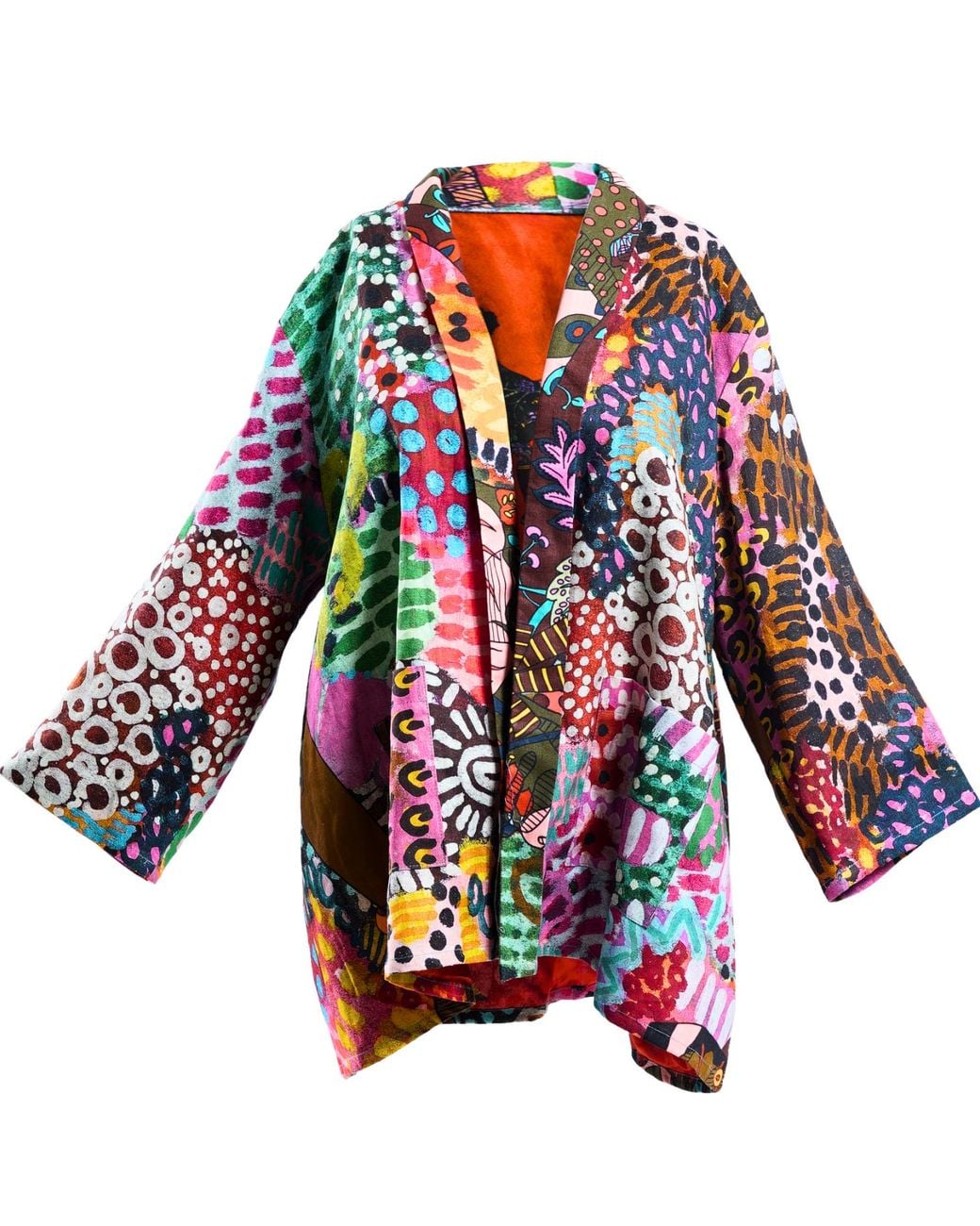 A.nty Story Blue Silk Lined Kimono Jacket