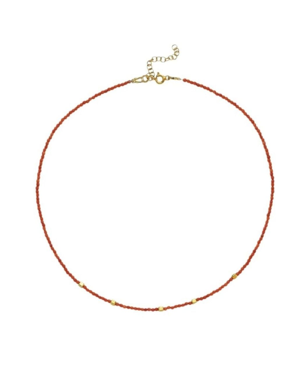 LINYA JEWELLERY Metallic Mira Coral Beaded Necklace With Accents