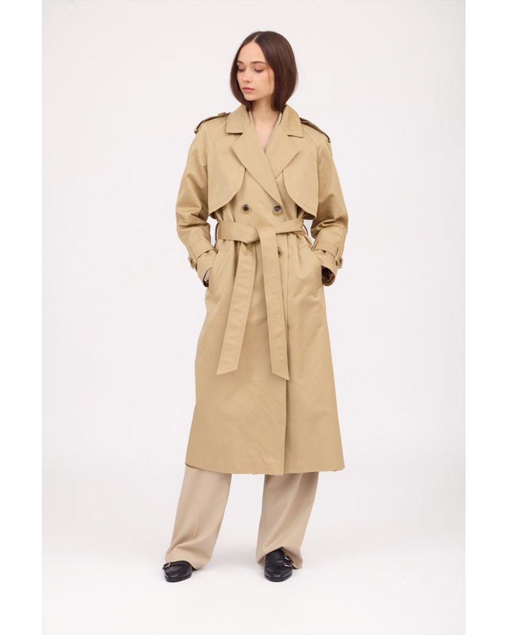SOTROPA Natural Camel Trench Coat