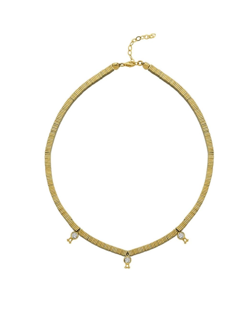 LINYA JEWELLERY Metallic Hematite Stone Necklace