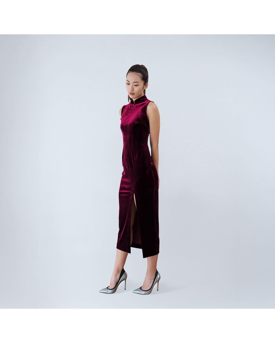 QIPOLOGY Red Velvet Qipao