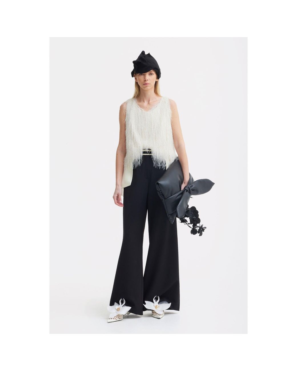 Julia Allert Natural Fringe Sleeveless Top