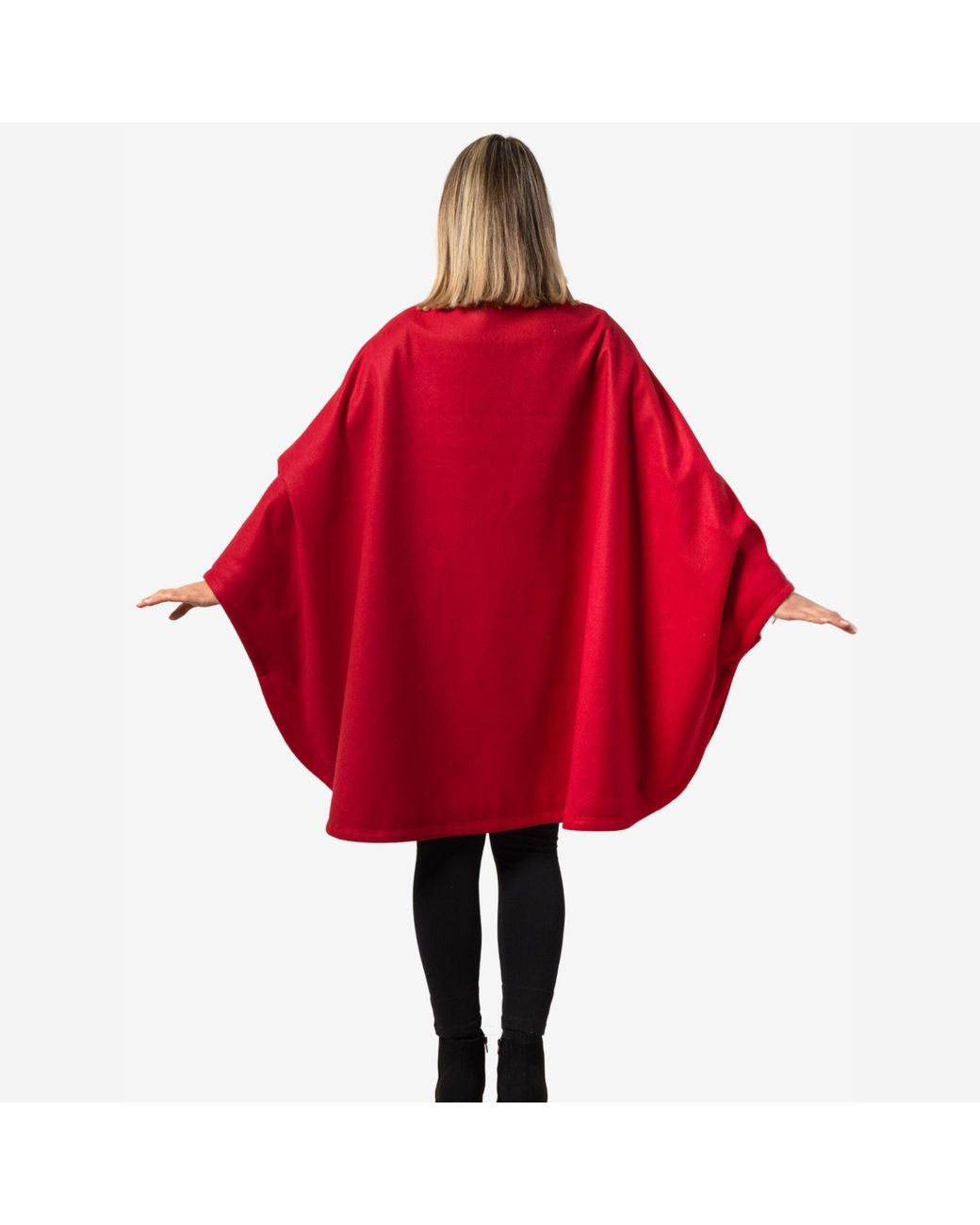 Nikka Place Red Jasmine Raspberry Oversized Cape Coat