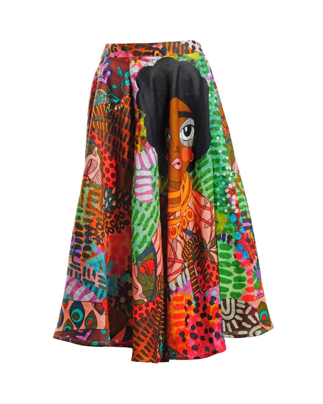 A.nty Story Multicolor A-Line Flare Skirt With Pockets