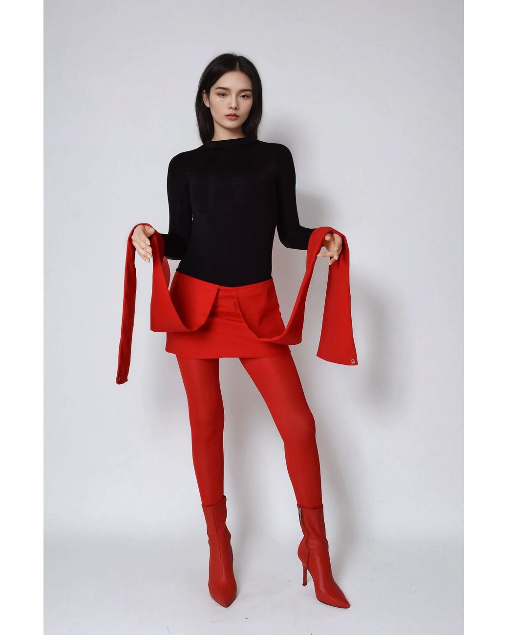 TANIA ORELLANA Red Musubi Skirt