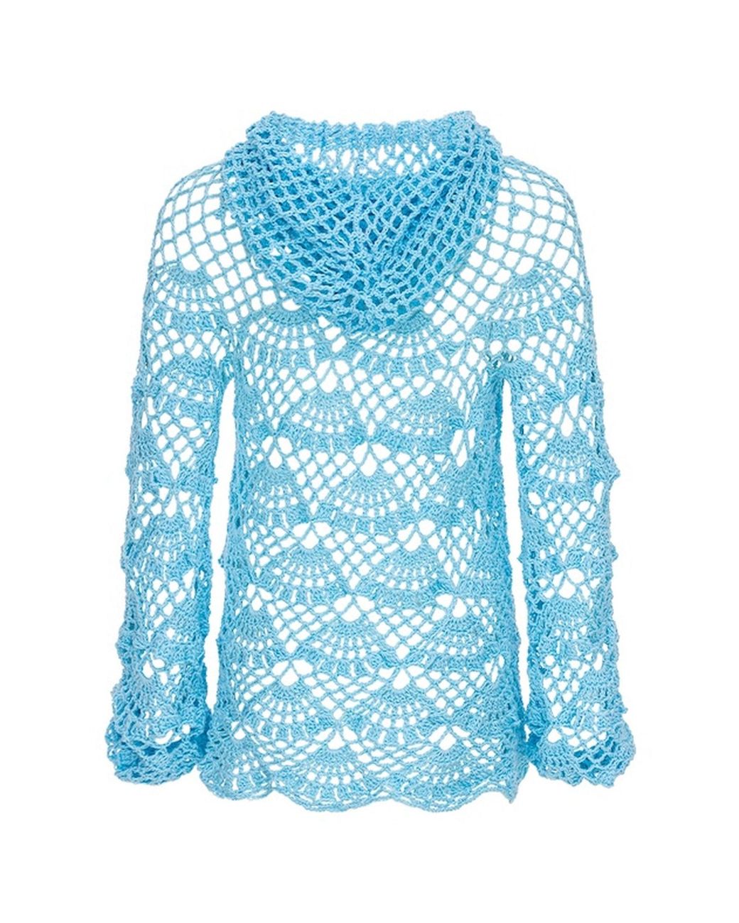Andreeva Blue Aqua Marine Handmade Crochet Hoodie