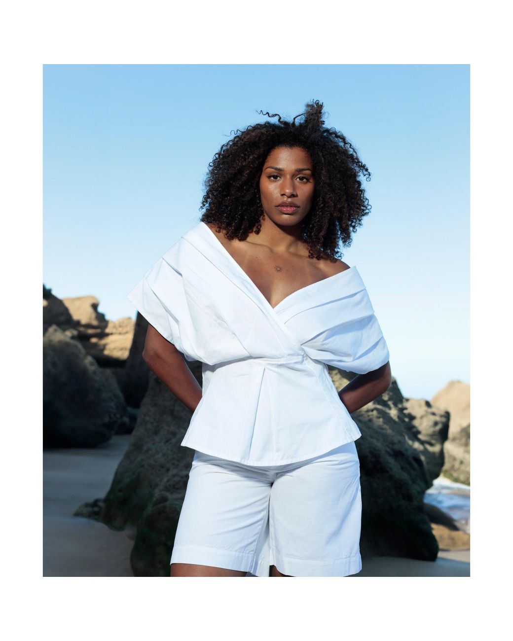 SOEUR & FRÈRES White Le Off Shoulder — Optic