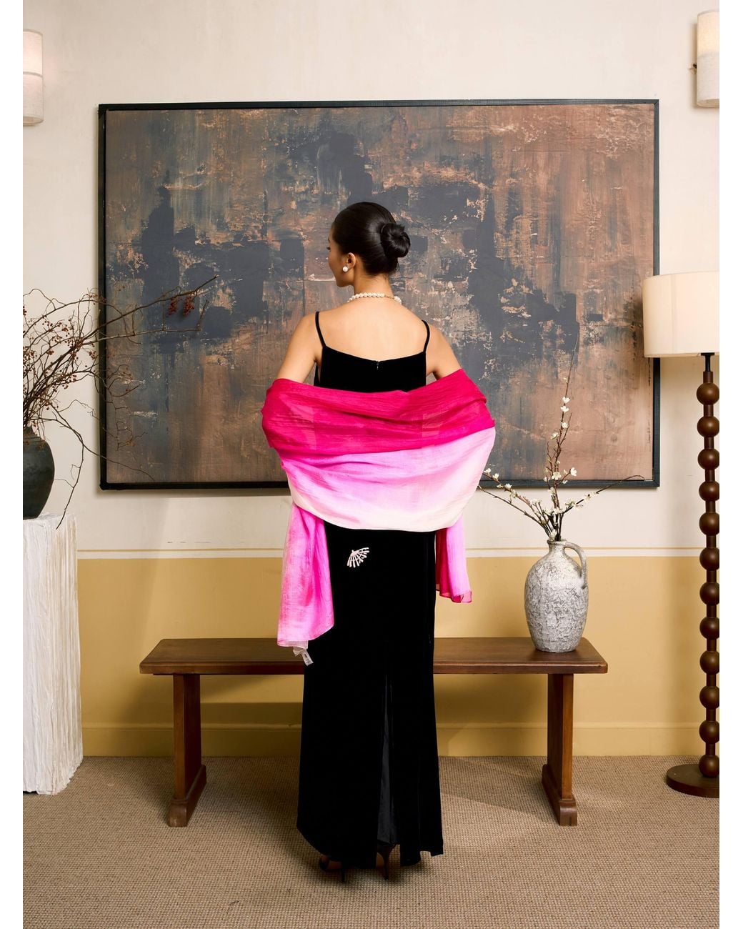 SILK & BEARS Pink Hot Ombre Scarf