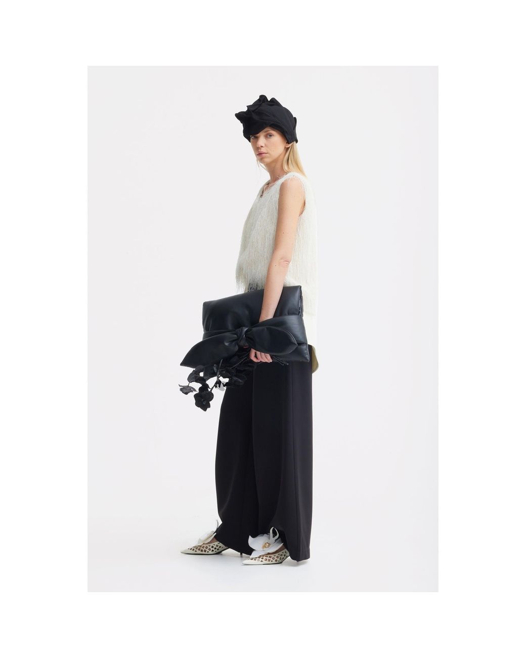 Julia Allert Natural Fringe Sleeveless Top