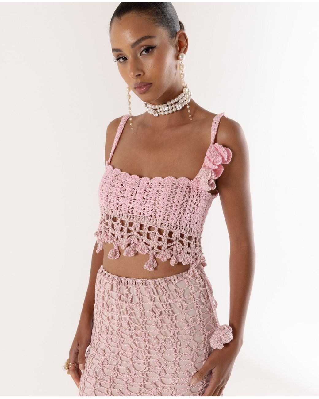 Andreeva Pink Vanilla Handmade Crochet Top