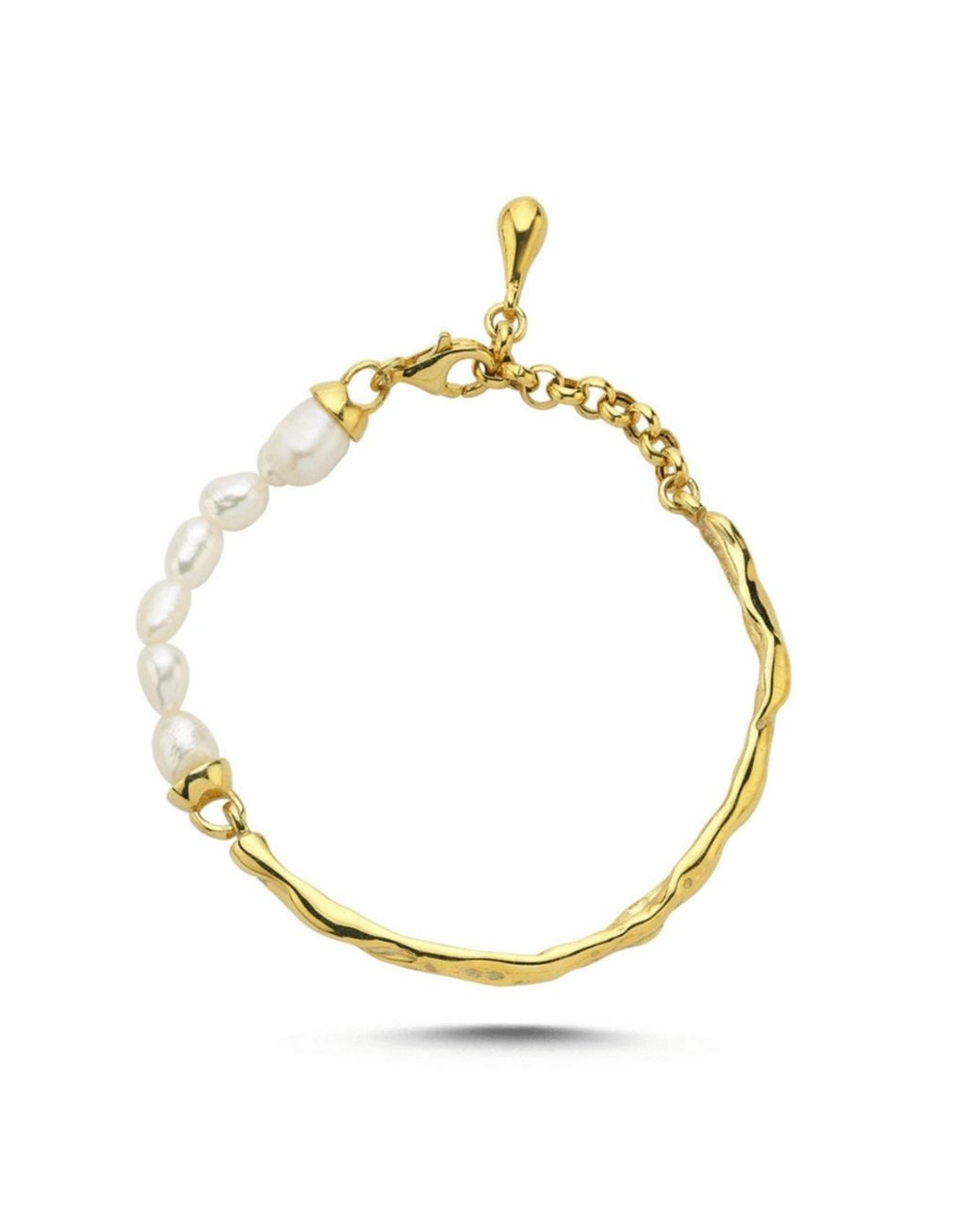LINYA JEWELLERY Metallic Pearl Cuff Bracelet