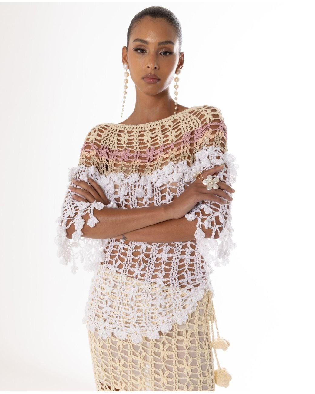 Andreeva White Vanilla Handmade Crochet Top