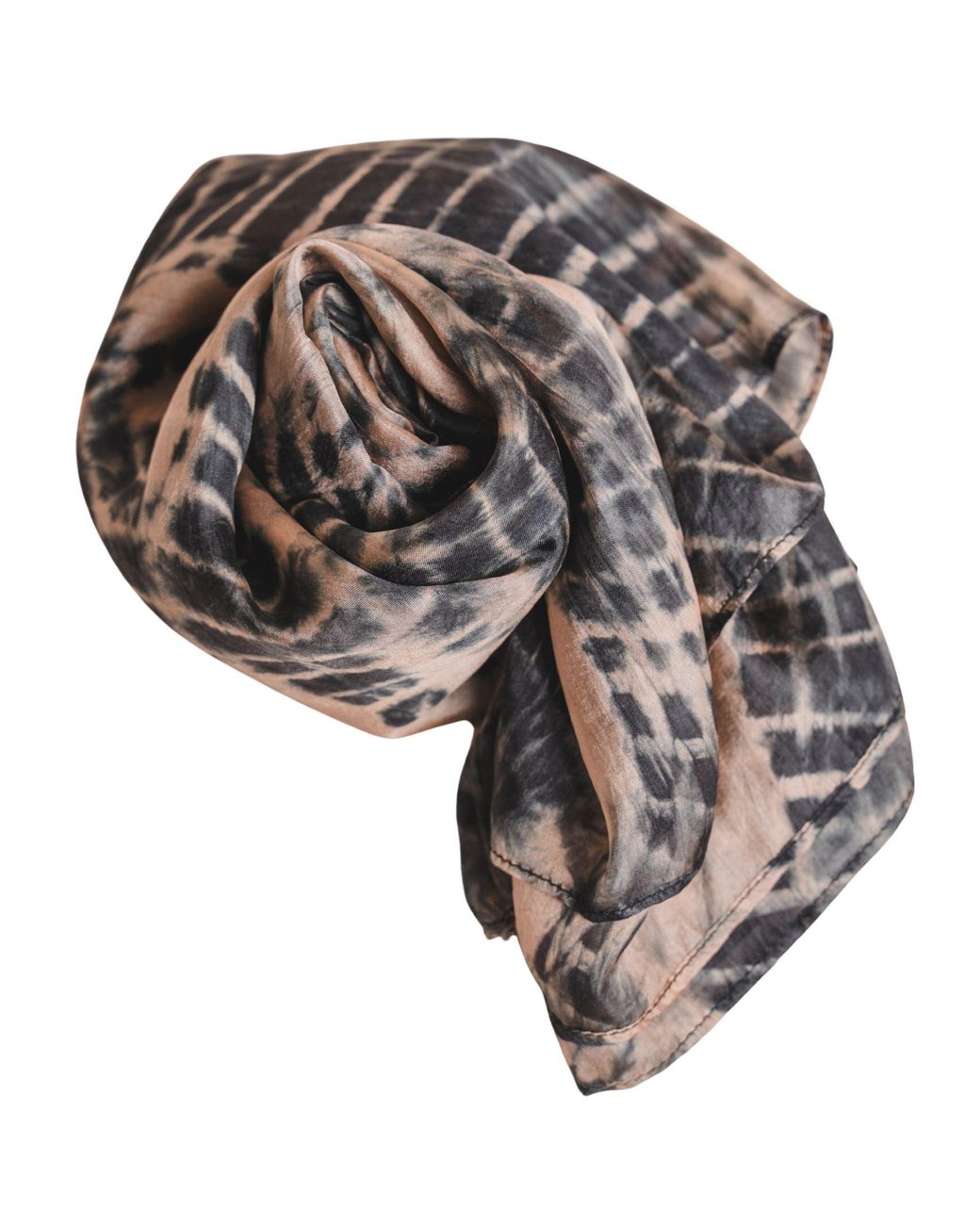 SILK & BEARS Gray Copper Shibori Scarf
