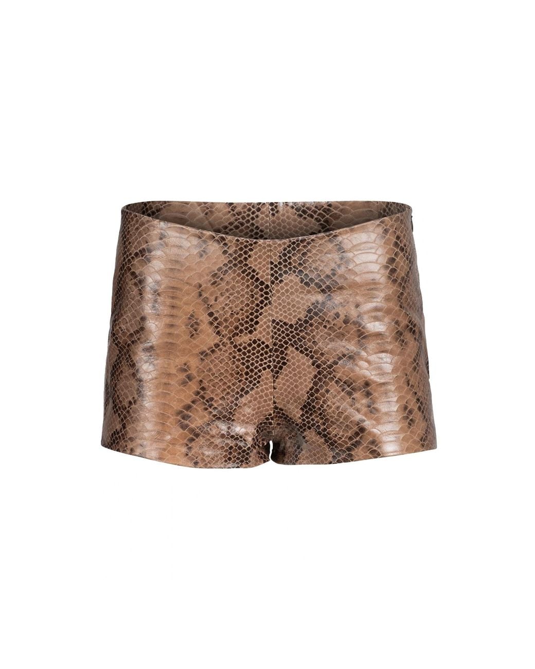 Heira Leatherwear Brown Medusa Mini Shorts