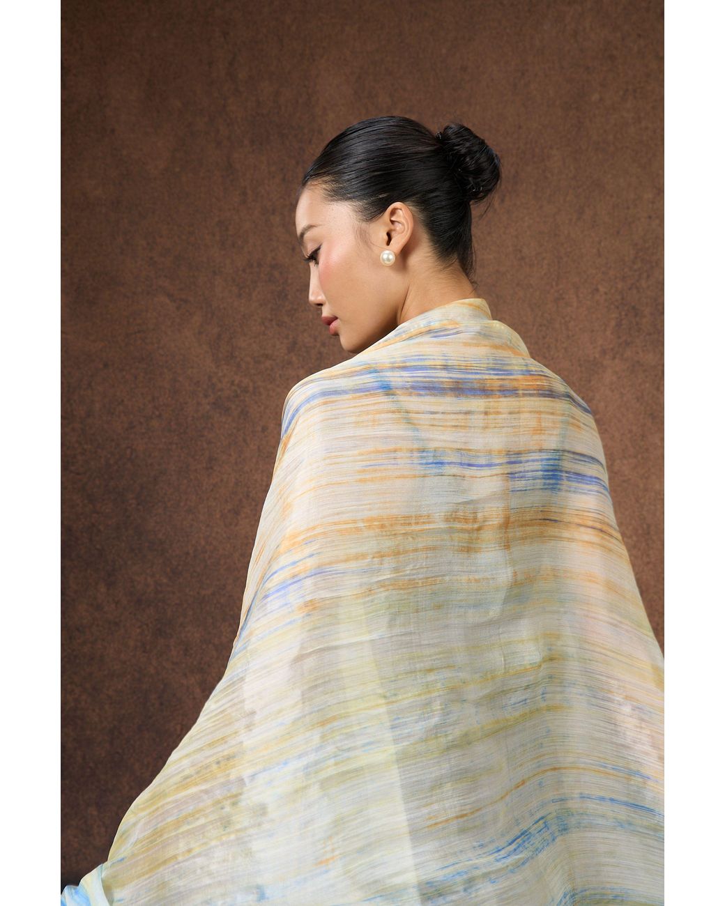 SILK & BEARS Yellow Brushstroke Scarf