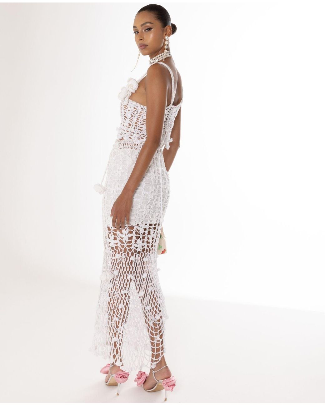 Andreeva White Vanilla Handmade Crochet Skirt