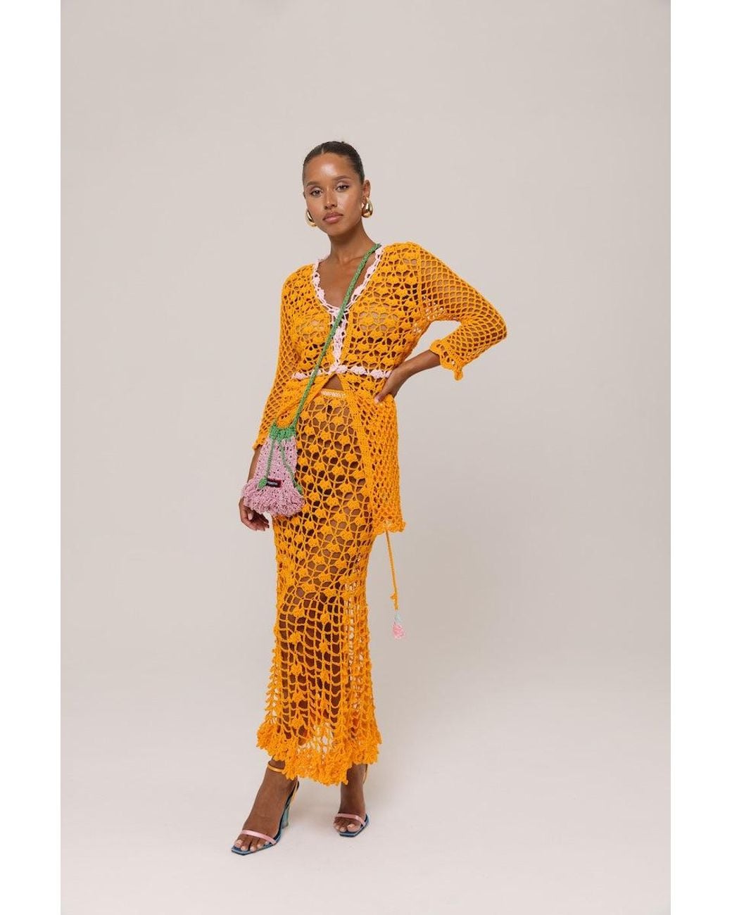 Andreeva Orange California Poppy Handmade Crochet Shirt