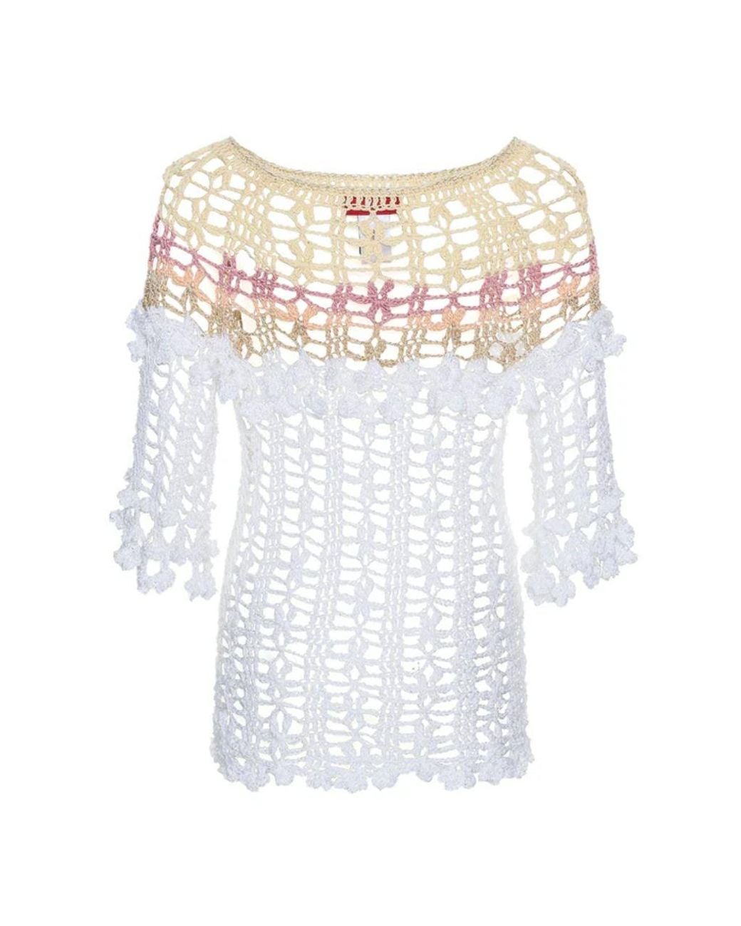 Andreeva White Vanilla Handmade Crochet Top